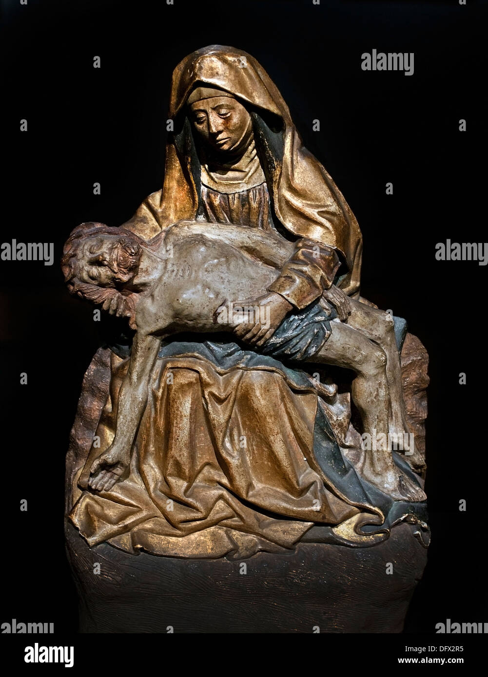 Pieta ( Marie Christ ) Utrecht 1450-1470 l'argile avec tuyau polychrome d'origine Pays-bas Museum Banque D'Images