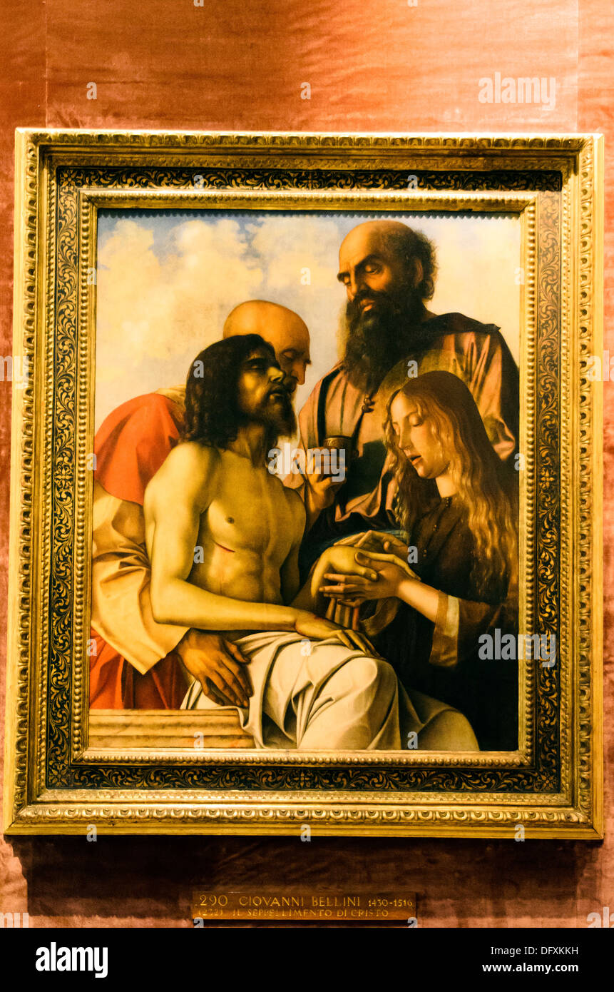 L'ensevelissement du Christ (Il seppellimento di Cristo) de Giovanni Bellini 1430-1516 Musée du Vatican - Rome, Italie Banque D'Images