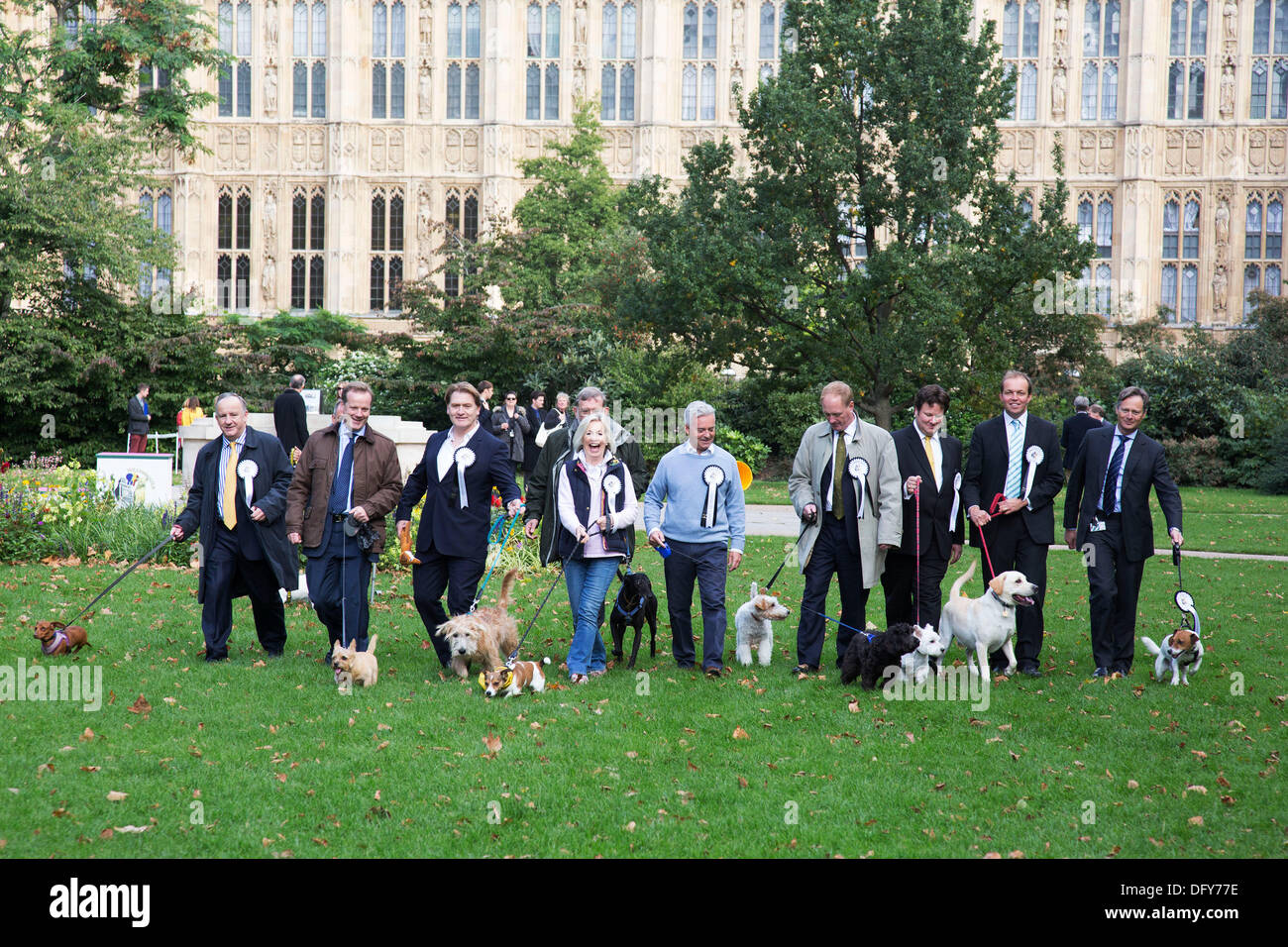 Londres, Royaume-Uni. Jeudi 10 octobre 2013. Les députés et leurs chiens en compétition dans la Westminster Dog de l'année concurrence célèbre le lien unique entre l'homme et le chien - et vise à favoriser la gestion responsable des propriétaires de chiens. Crédit : Michael Kemp/Alamy Live News Banque D'Images