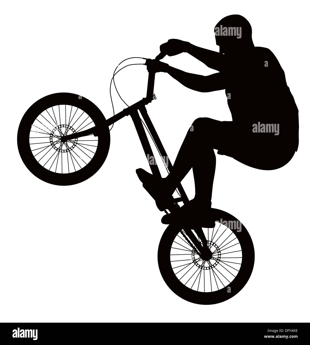 Silhouette Biker Banque D'Images