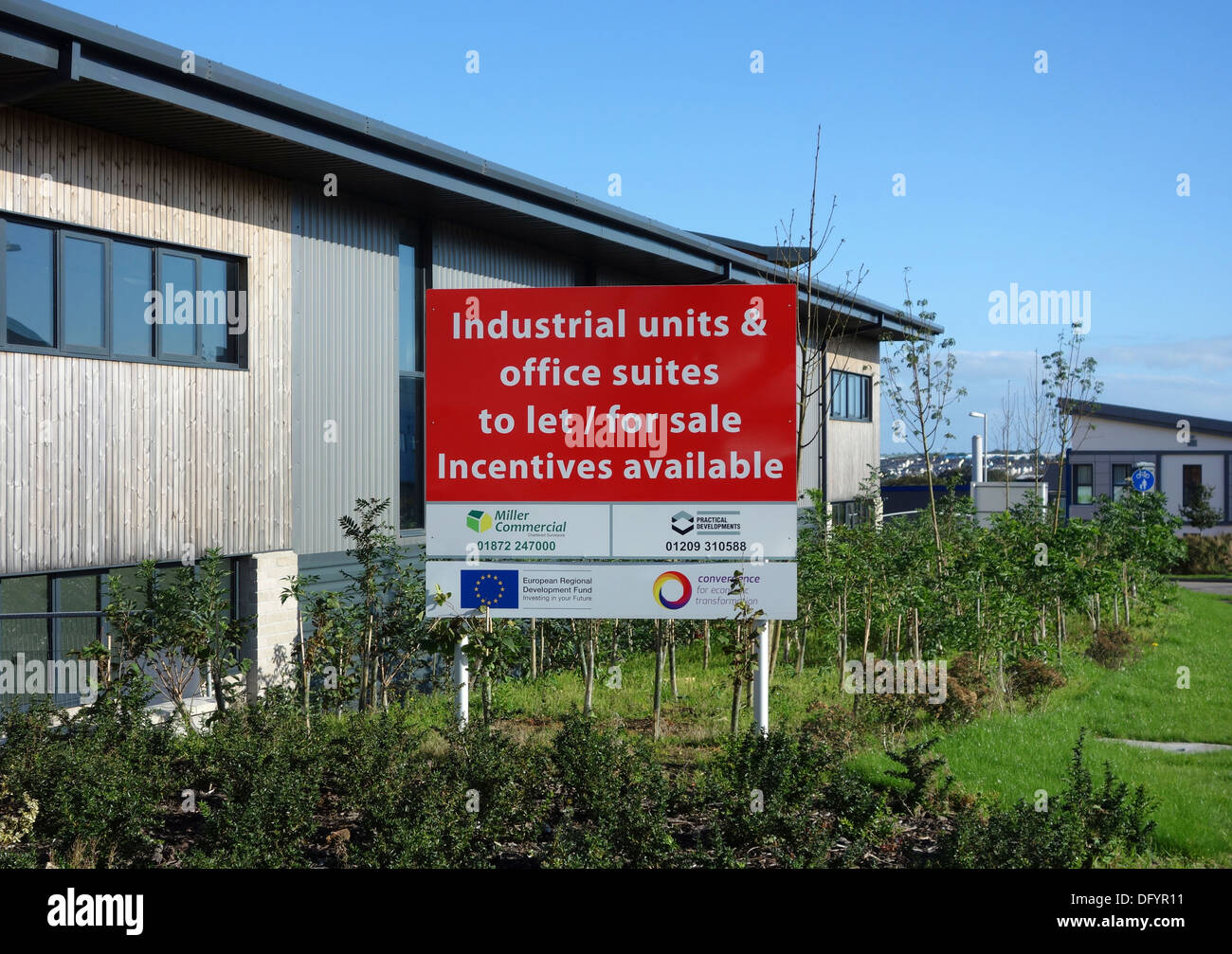 Unités industrielles et offfices de laisser sur un nouveau développement à Redruth, Cornwall, uk Banque D'Images