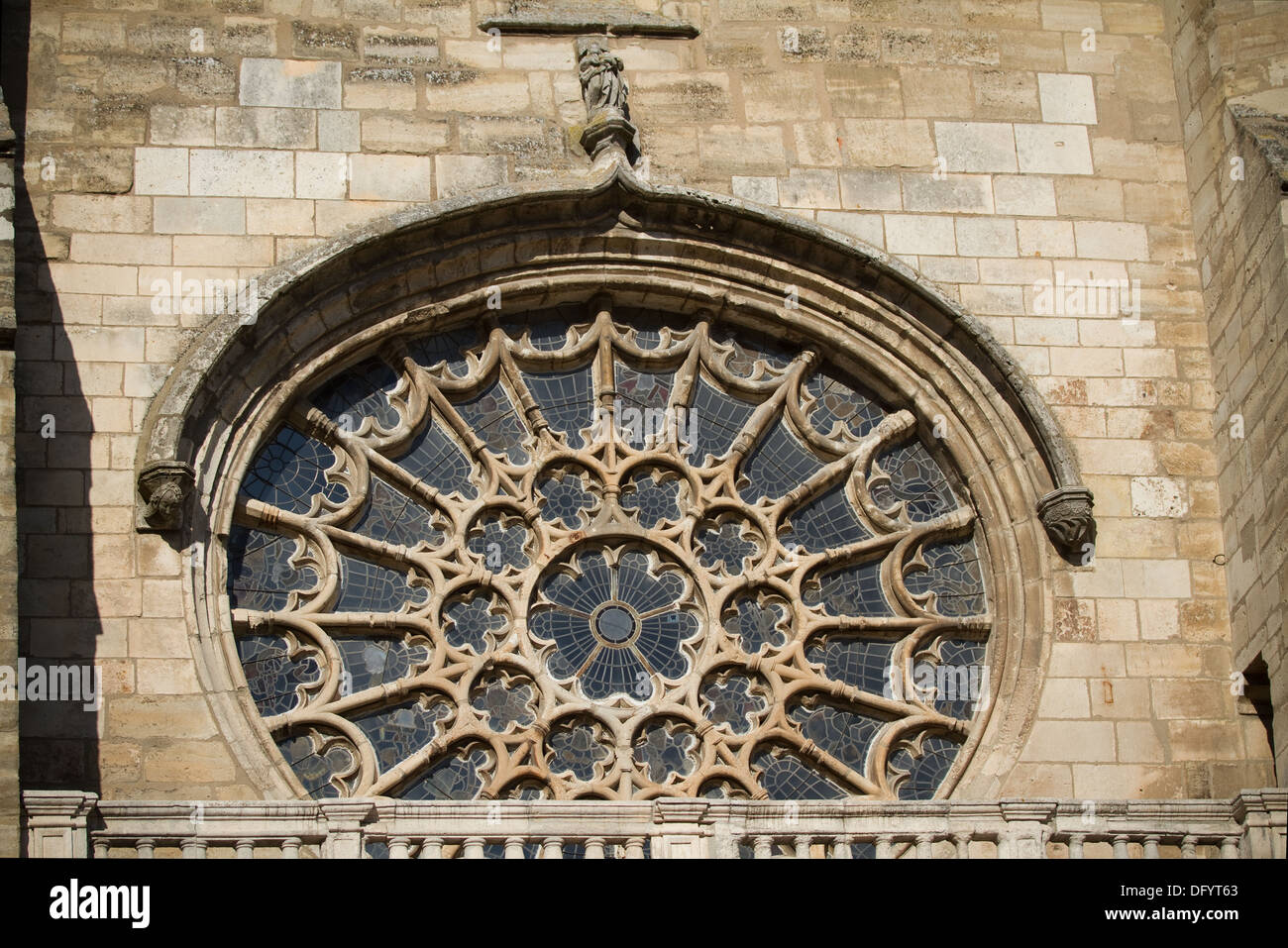 Rosette de l''église San Esteban, Burgos, Castille et Leon. Espagne Banque D'Images