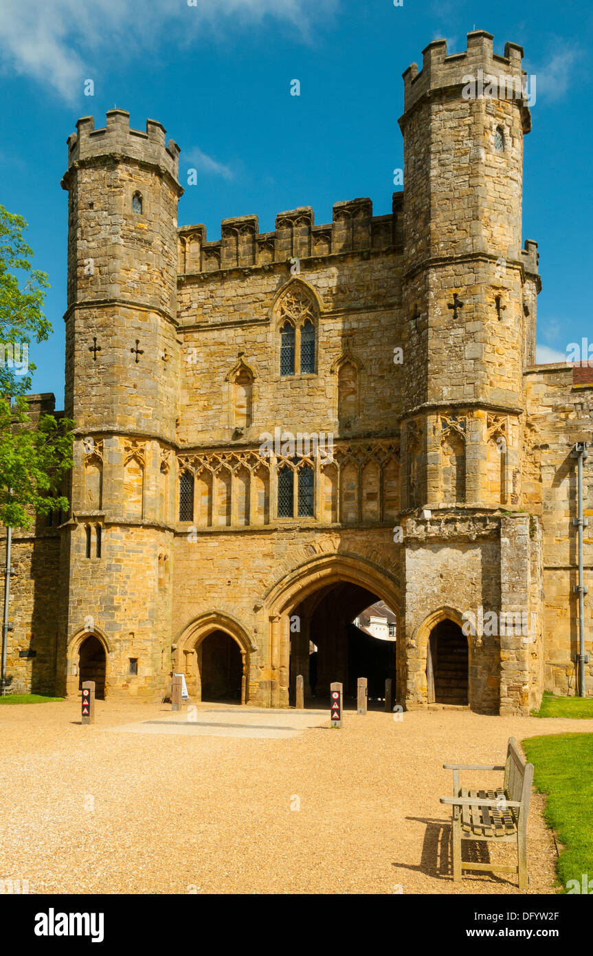 Châtelet d'entrée de l'Abbaye de Battle, Battle, Sussex, Angleterre Banque D'Images