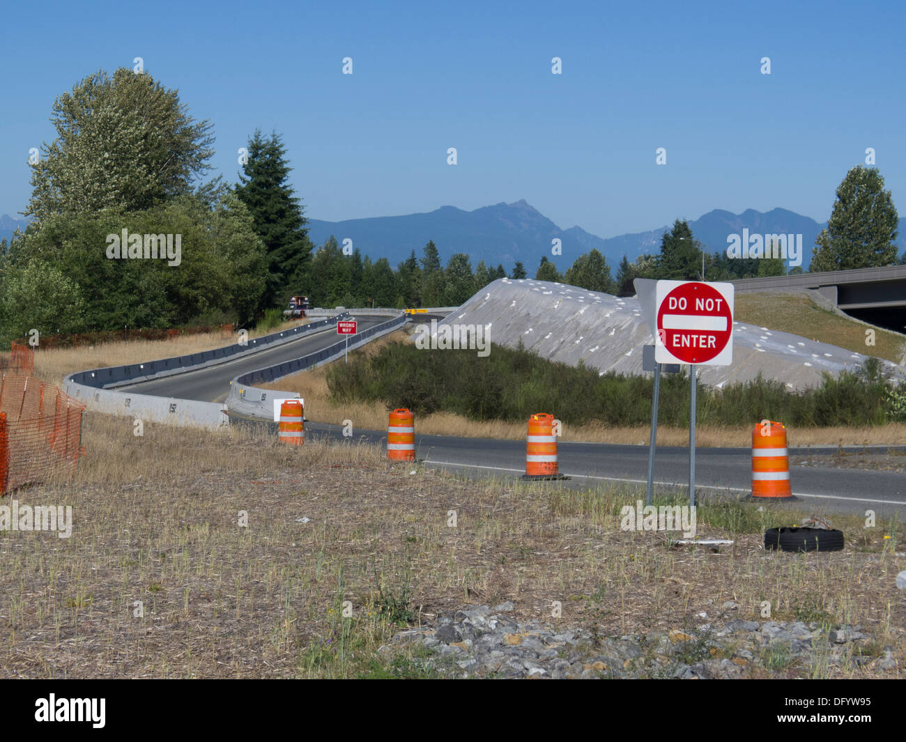 Bretelle de l'autoroute à Monroe, Washington. Banque D'Images