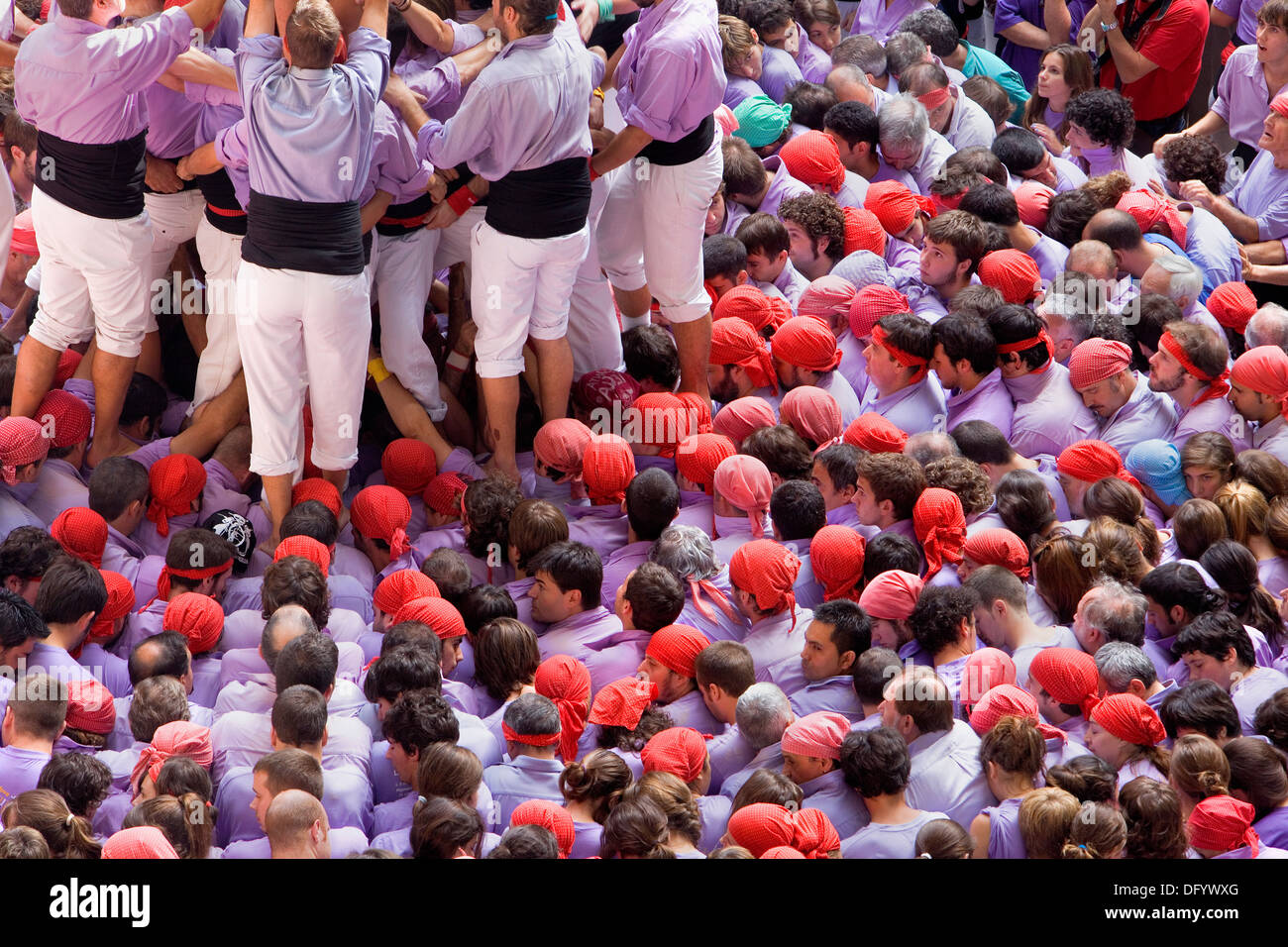 "Castellers" les capacités humaines, une tradition catalane. Banque D'Images