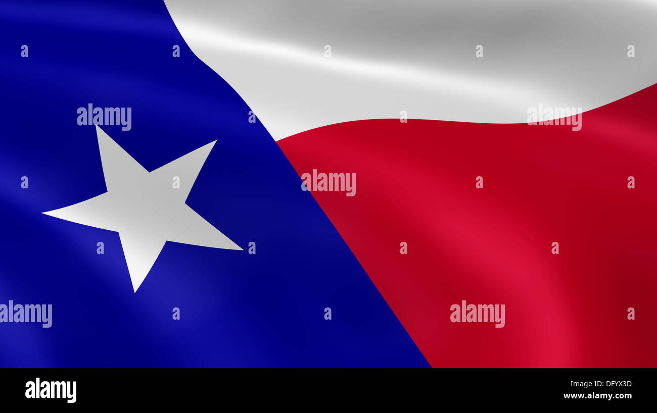 Drapeau texan dans le vent. Partie d'une série. Banque D'Images