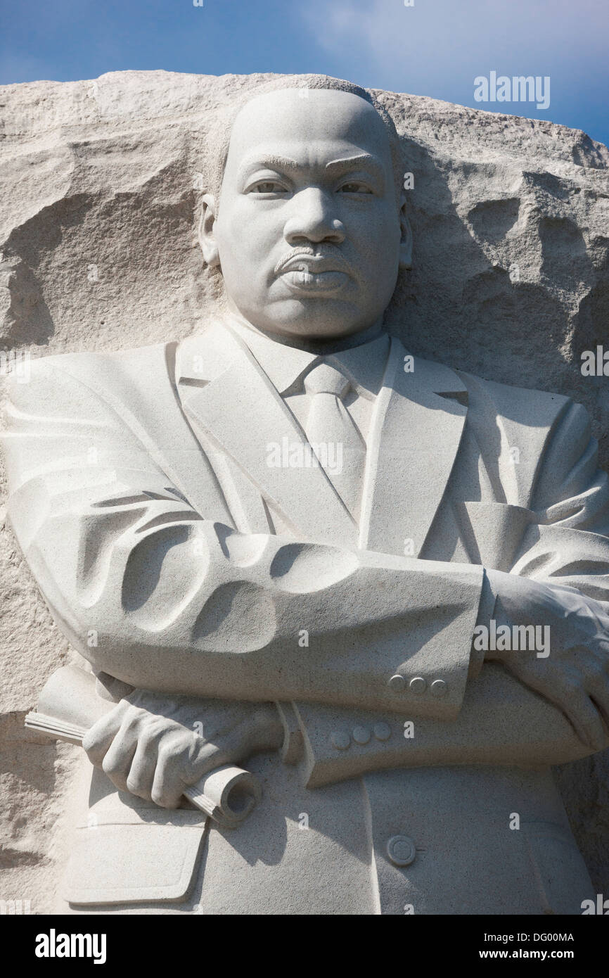 Le MARTIN LUTHER KING Martin Luther King Jr, monument commémoratif de l'ouest parc Potomac statue sur le National Mall à Washington, D.C. Banque D'Images