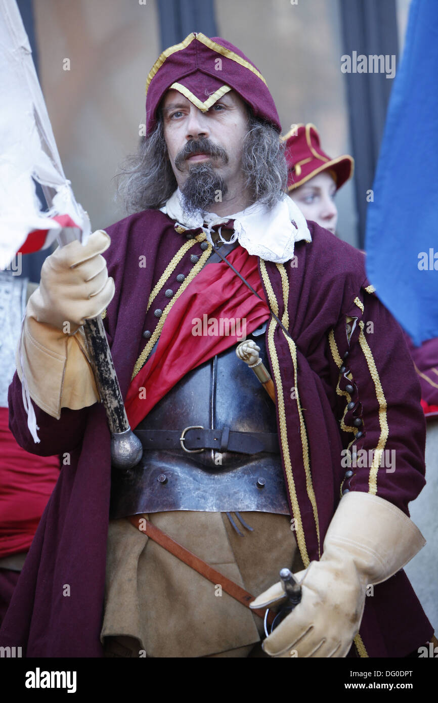 Un soldat à la bataille de Nantwich Guerre Civile Anglaise événement historique qui a eu lieu à Nantwich, Cheshire, chaque Janvier Banque D'Images