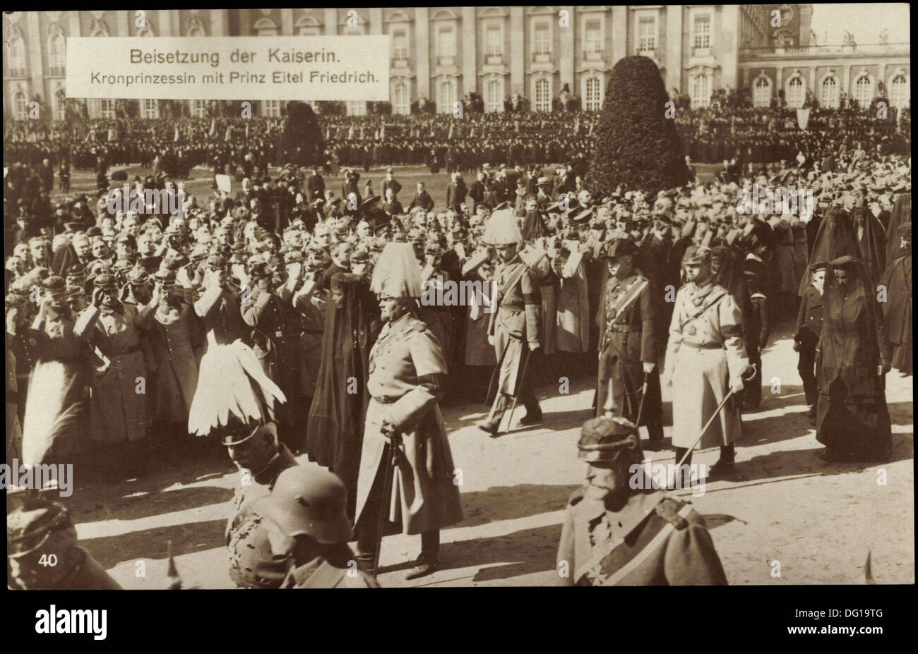 Ak Beisetzung der Kaiserin Auguste C., Kronprinzessin, Prinz Eitel Friedrich ; Banque D'Images