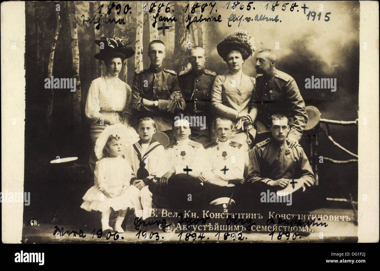 Ak Konstantin und Elisabeth Konstantinowitsch mit Familie ; Banque D'Images
