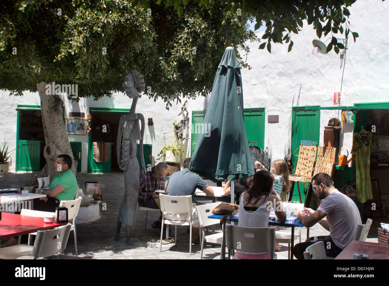 Cour, quartier du marché de la Recova, Arrecife, Lanzarote, îles Canaries Banque D'Images