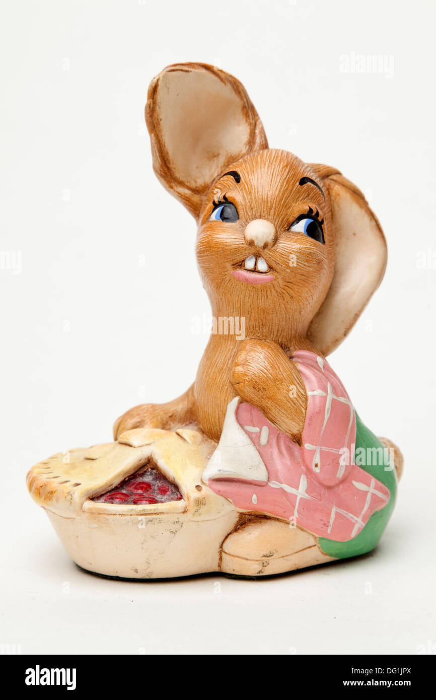 Pendelfin Face Tarte lapin poterie Banque D'Images