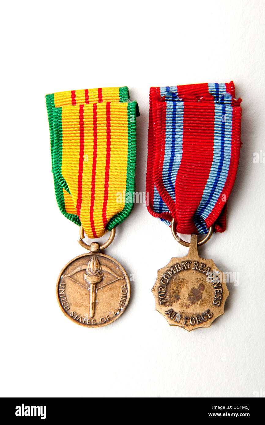 États-unis d'Amérique guerre du Vietnam médailles (vue arrière) Banque D'Images