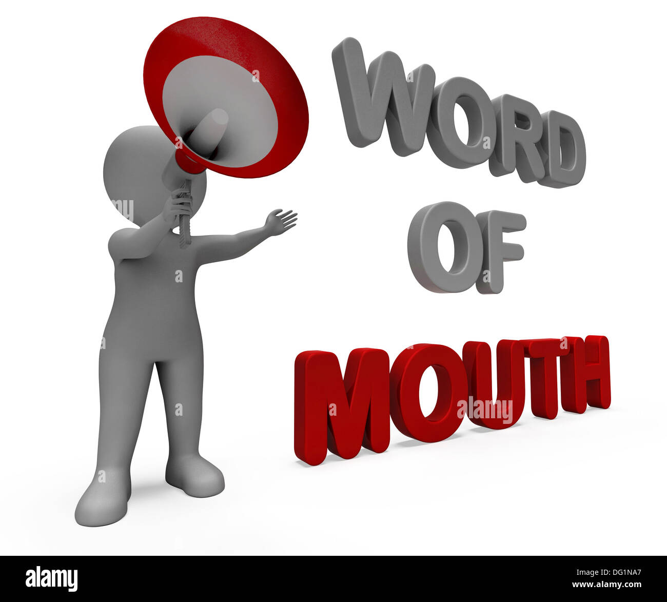 Caractère de bouche montrant la mise en réseau de communication discutent ou Buzz Banque D'Images