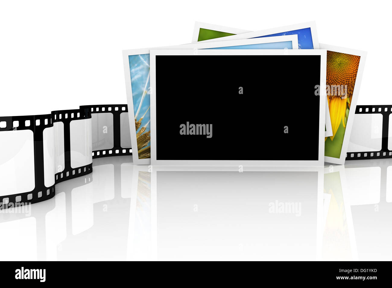 Pile de photos avec film Banque D'Images