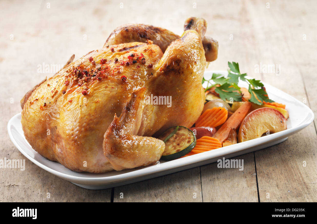 Poulet rôti Banque D'Images