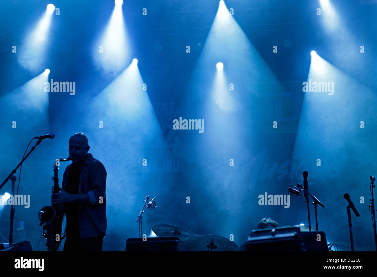 Canada,Quebec,Montreal, Montreal Jazz Festival, galactique, Ben Ellman au saxophone Banque D'Images