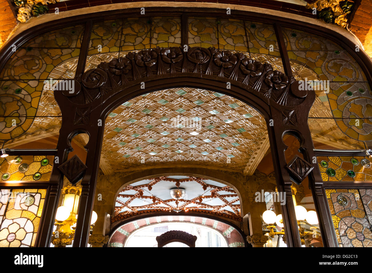 Palau de la Música Catalana, Lluís Domènech i Montaner, Barcelone, Catalogne, Espagne Banque D'Images