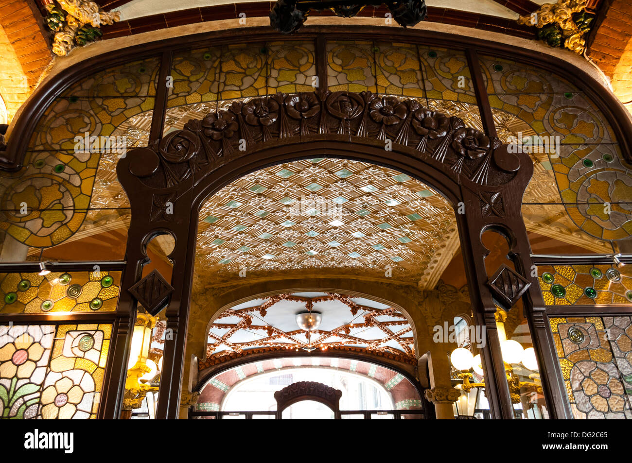 Palau de la Música Catalana, Lluís Domènech i Montaner, Barcelone, Catalogne, Espagne Banque D'Images