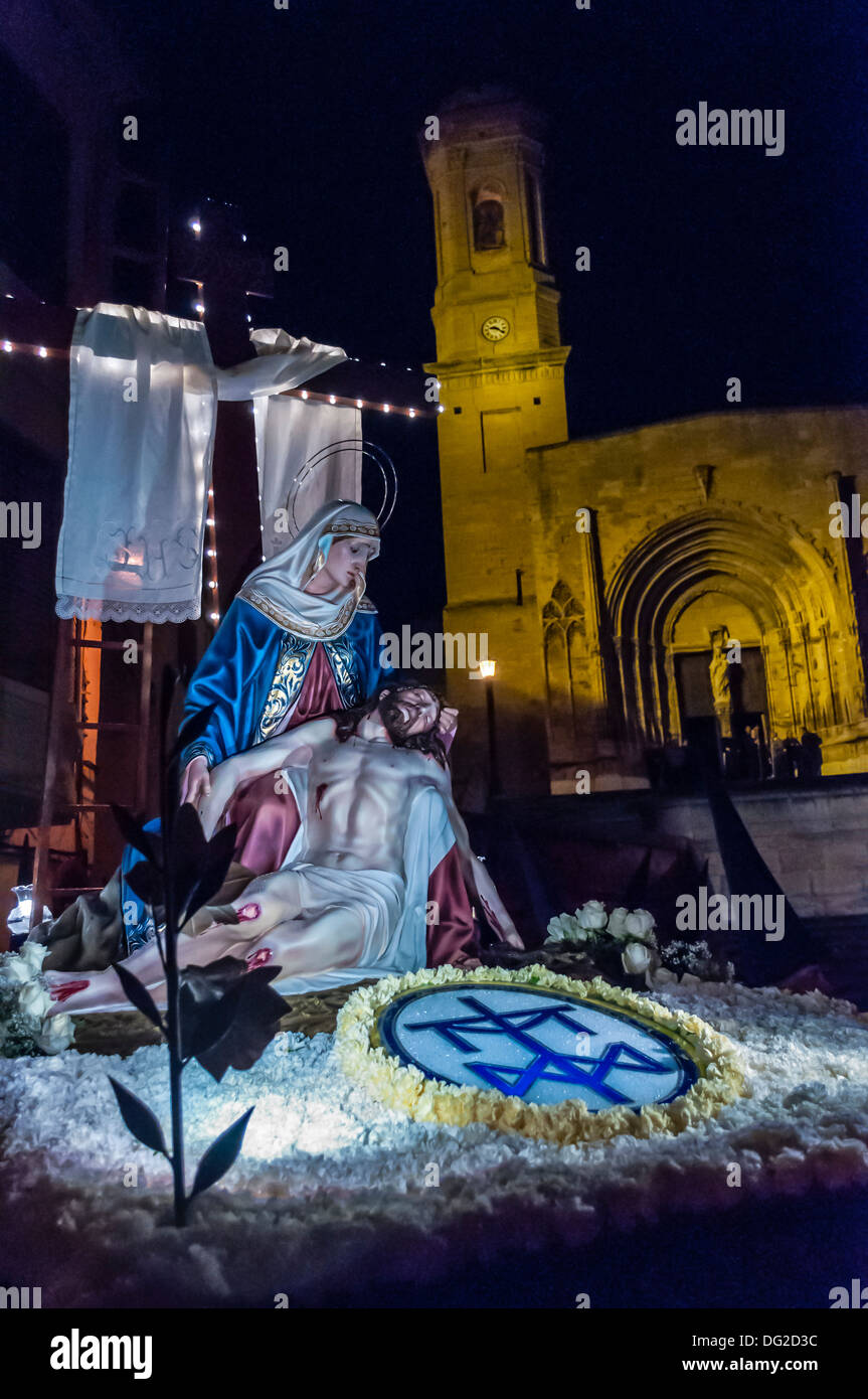 Procession de la semaine Sainte en Caspe, Saragosse, Aragon, Espagne Banque D'Images