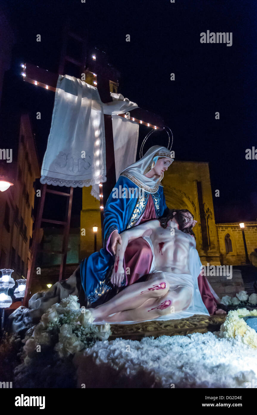 Procession de la semaine Sainte en Caspe, Saragosse, Aragon, Espagne Banque D'Images