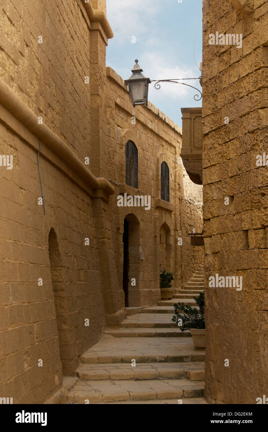 Passage étroit Citadel Victoria Gozo Malte Banque D'Images