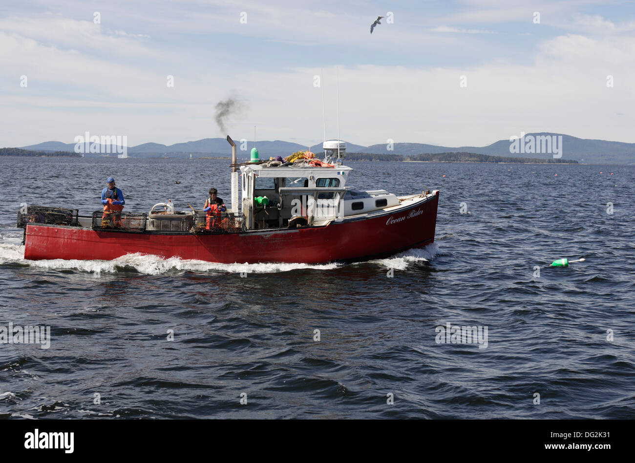 Bateau de pêche au homard de la baie de Penobscot, Maine Coast Banque D'Images