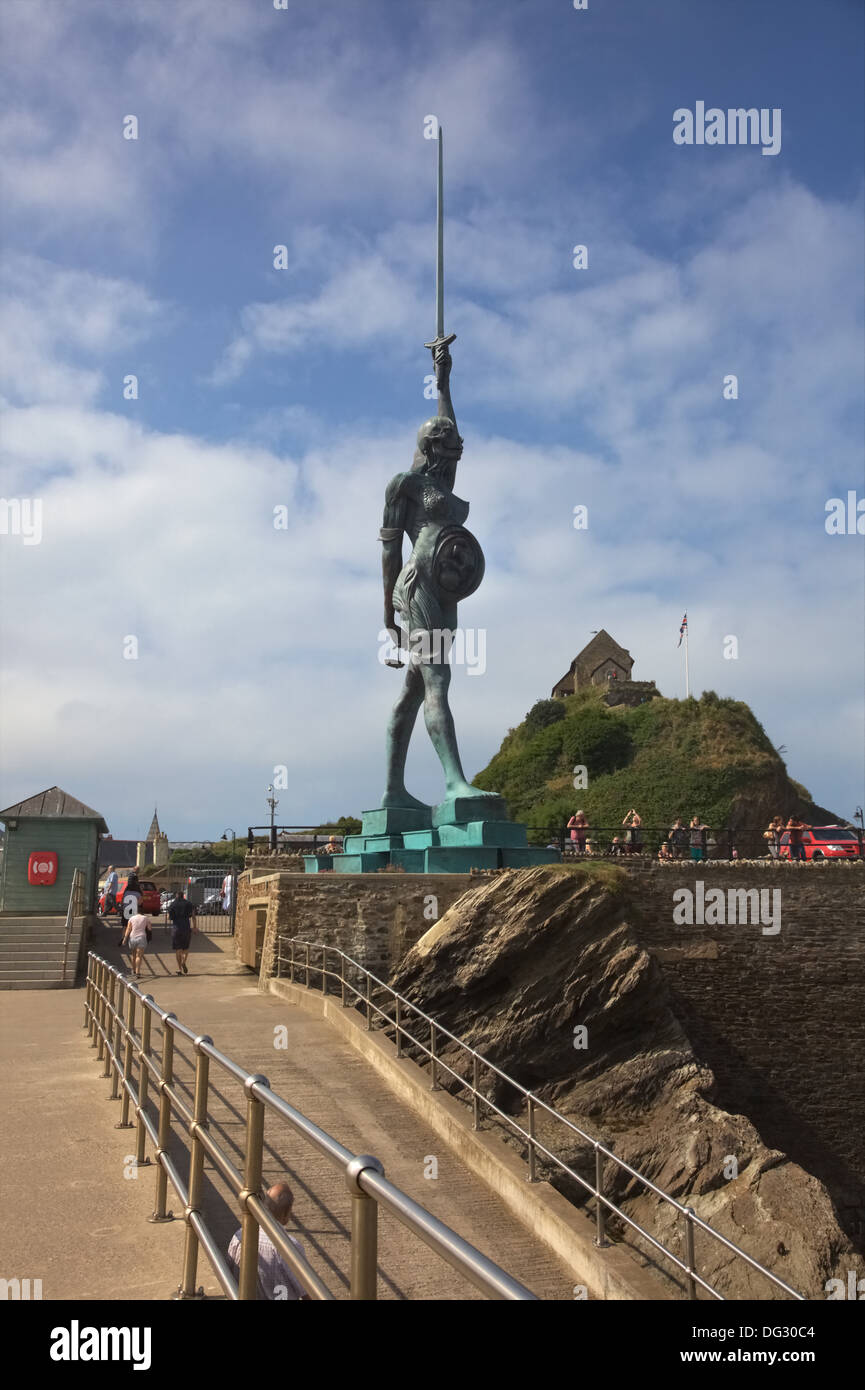 Statue Verity par Damien Hirst, Ilfracombe, Devon, England, UK Banque D'Images