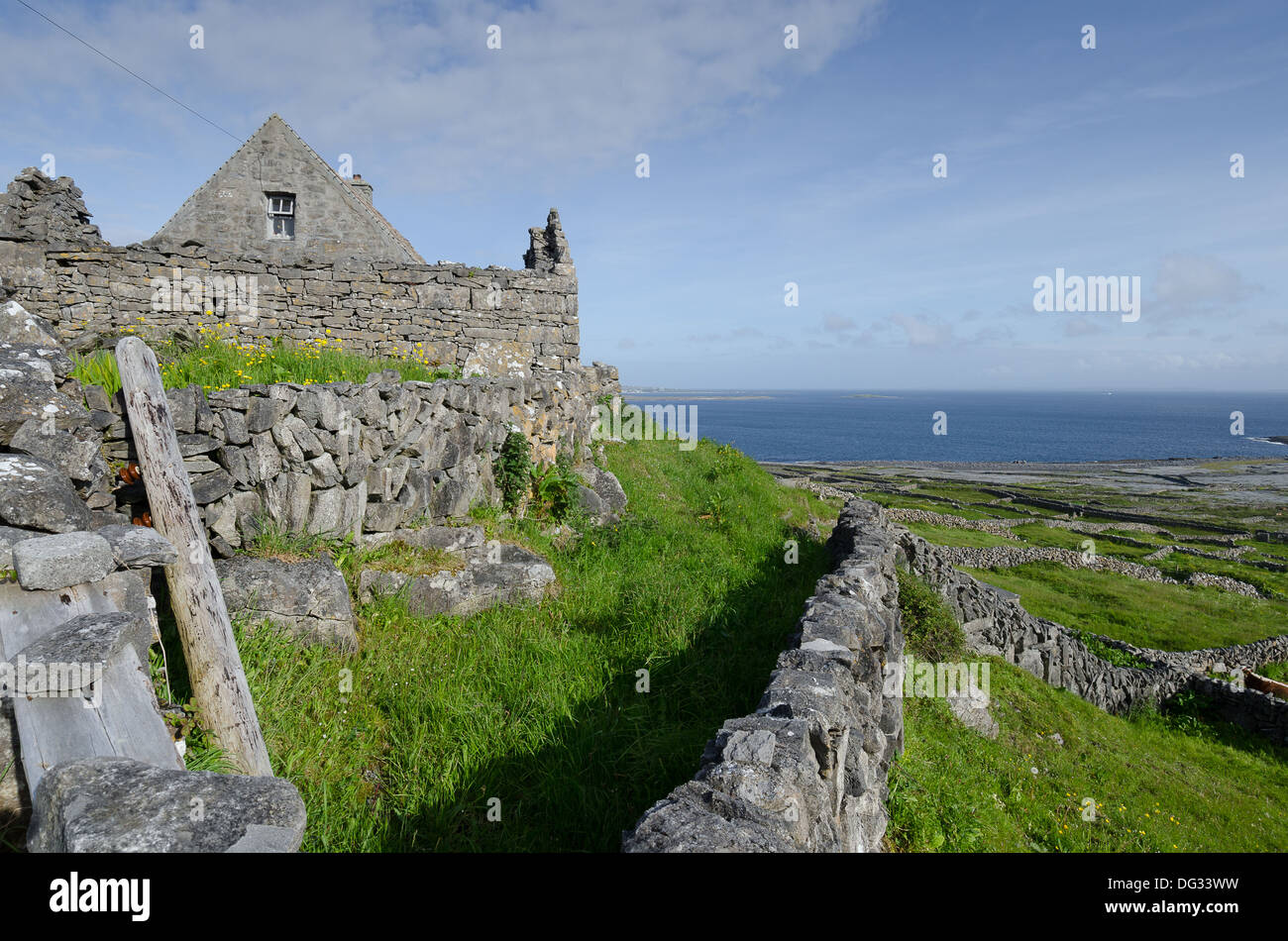 L'inis meain, les îles d'Aran, Irlande Banque D'Images