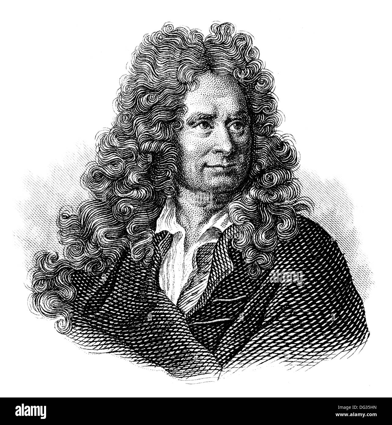 Nicolas Boileau également connu sous le nom de Despréaux ou Boileau-Despréaux, 1636 - 1711, un écrivain français Banque D'Images