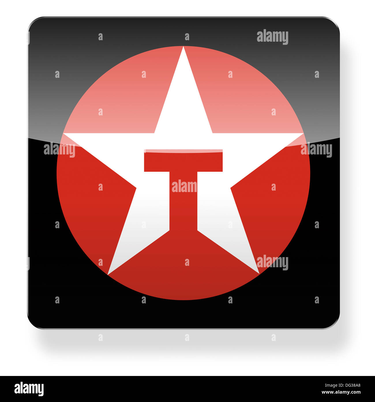 Logo Texaco comme une icône de l'application. Chemin de détourage inclus. Banque D'Images