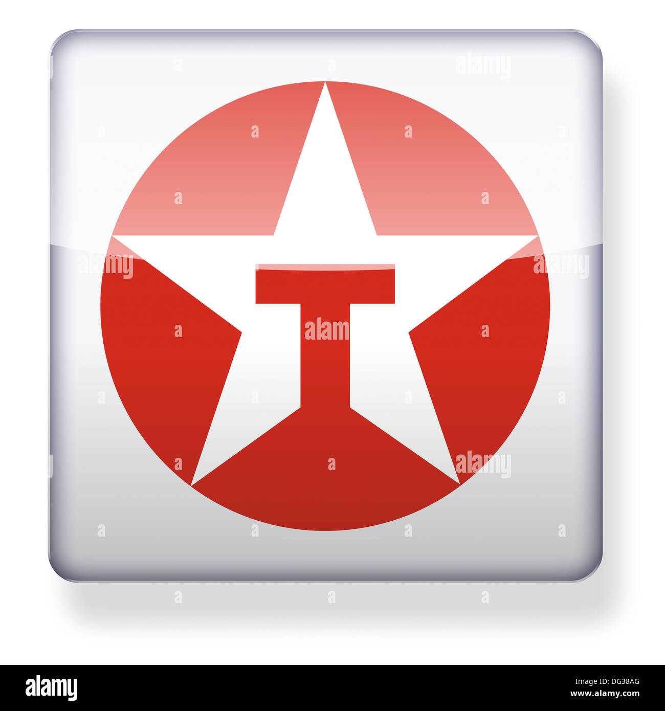 Logo Texaco comme une icône de l'application. Chemin de détourage inclus. Banque D'Images