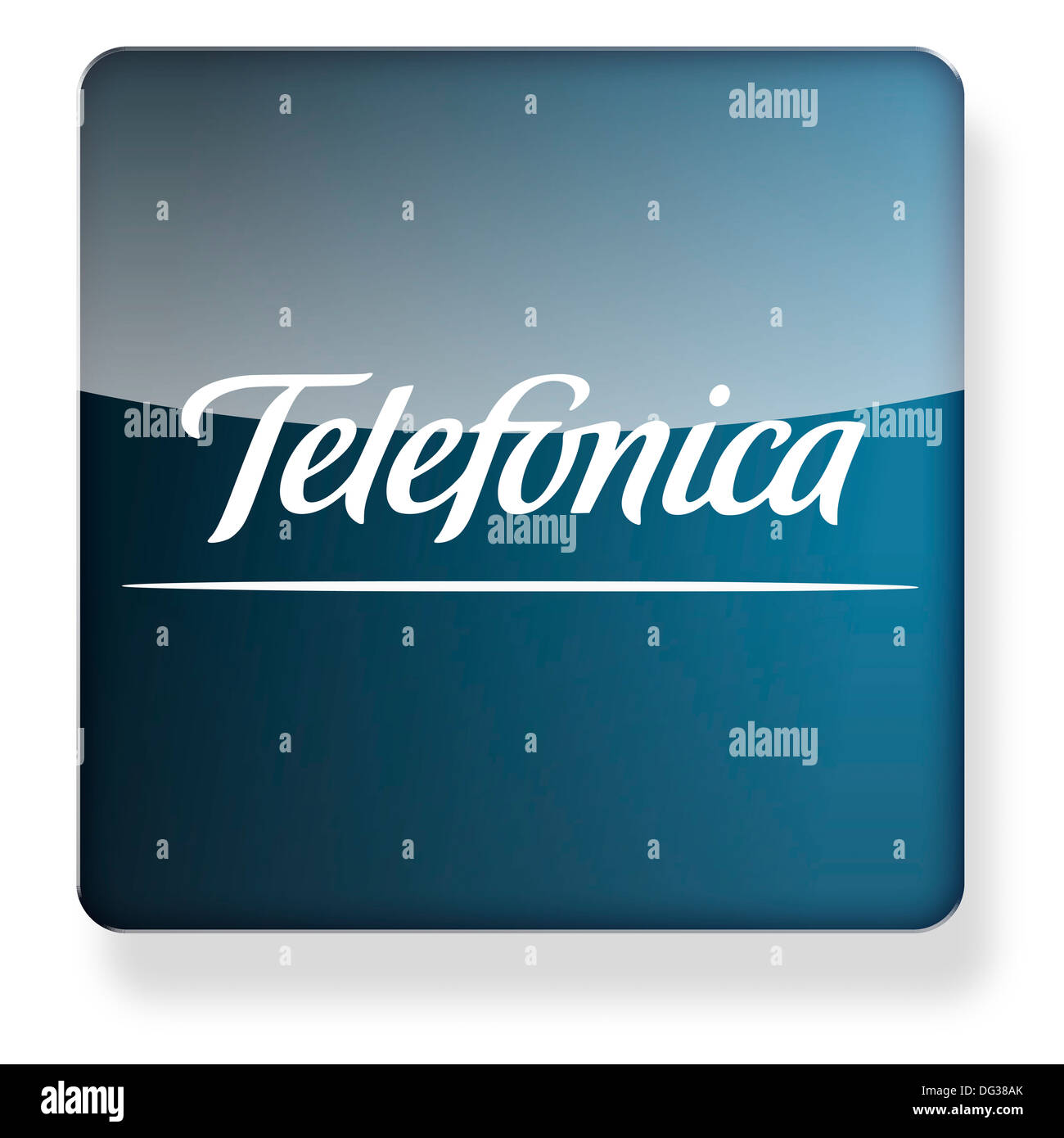 Logo Telefonica comme une icône de l'application. Chemin de détourage inclus. Banque D'Images