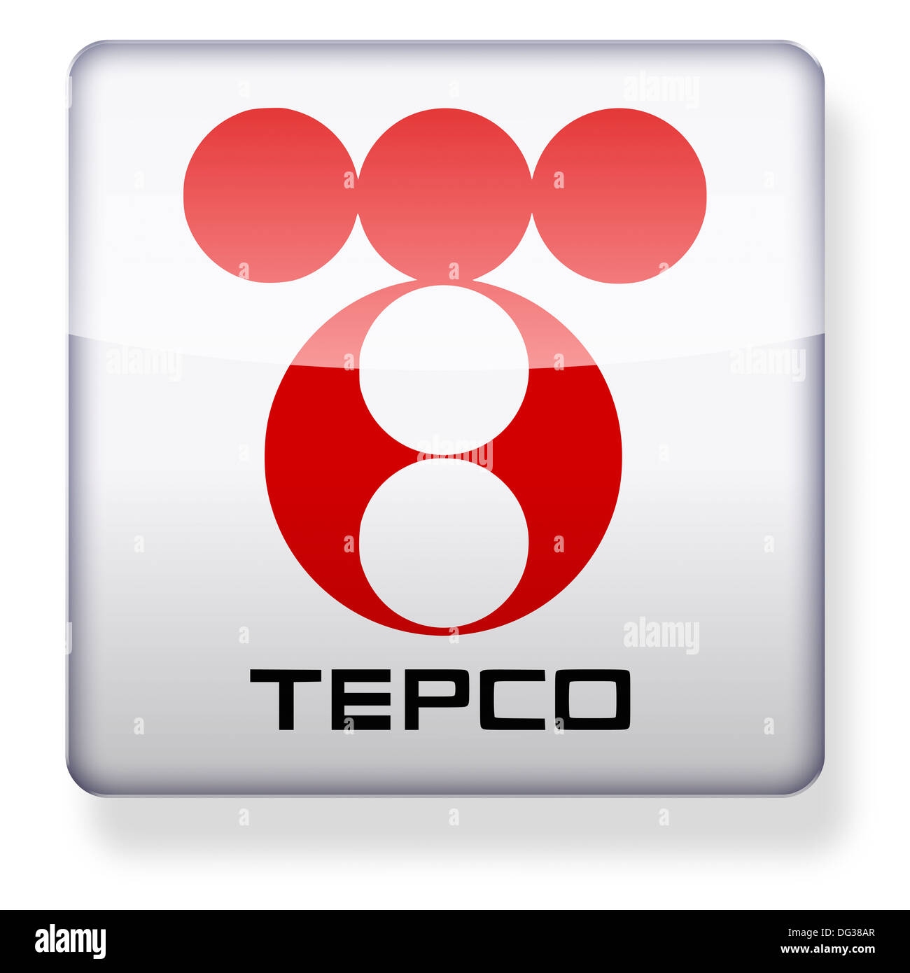 Logo Tepco comme une icône de l'application. Chemin de détourage inclus. Banque D'Images