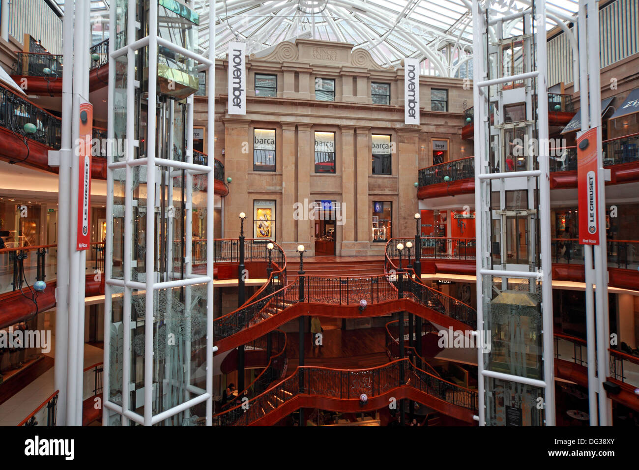 Princes Square Shopping Centre intérieur le centre-ville de Glasgow, Strathclyde en Écosse UK Banque D'Images