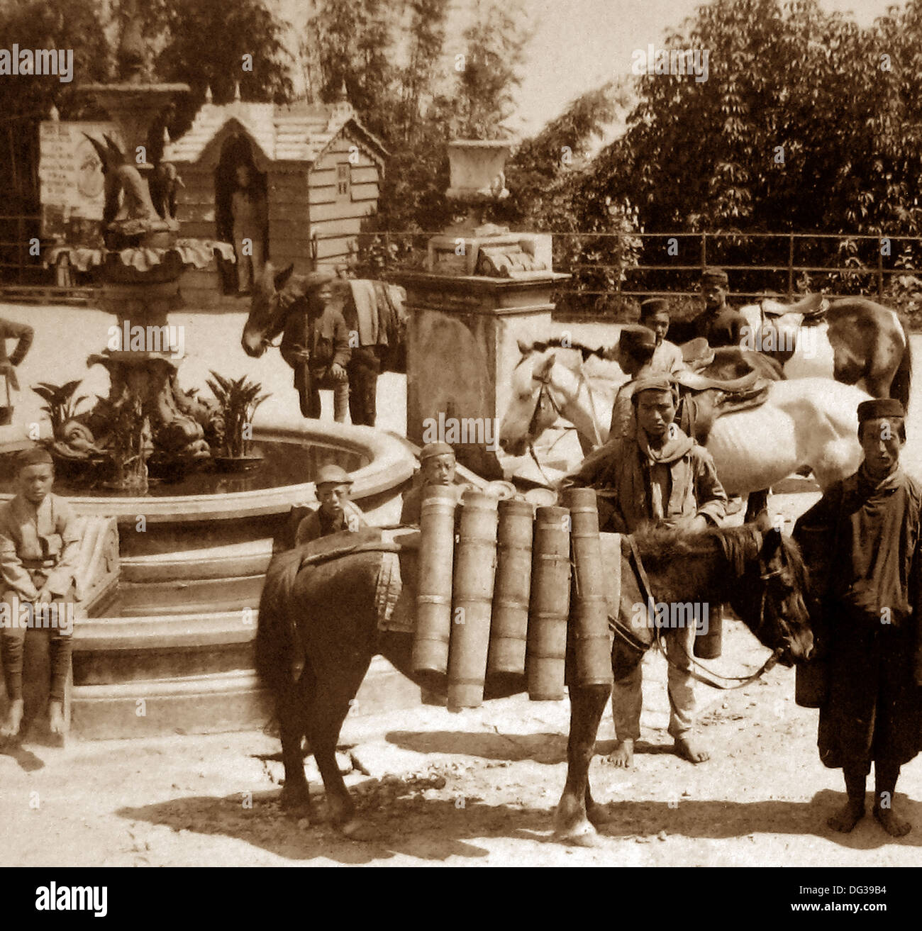 Inde - Darjeeling - un laitier bhoutanais début des années 1900 Banque D'Images