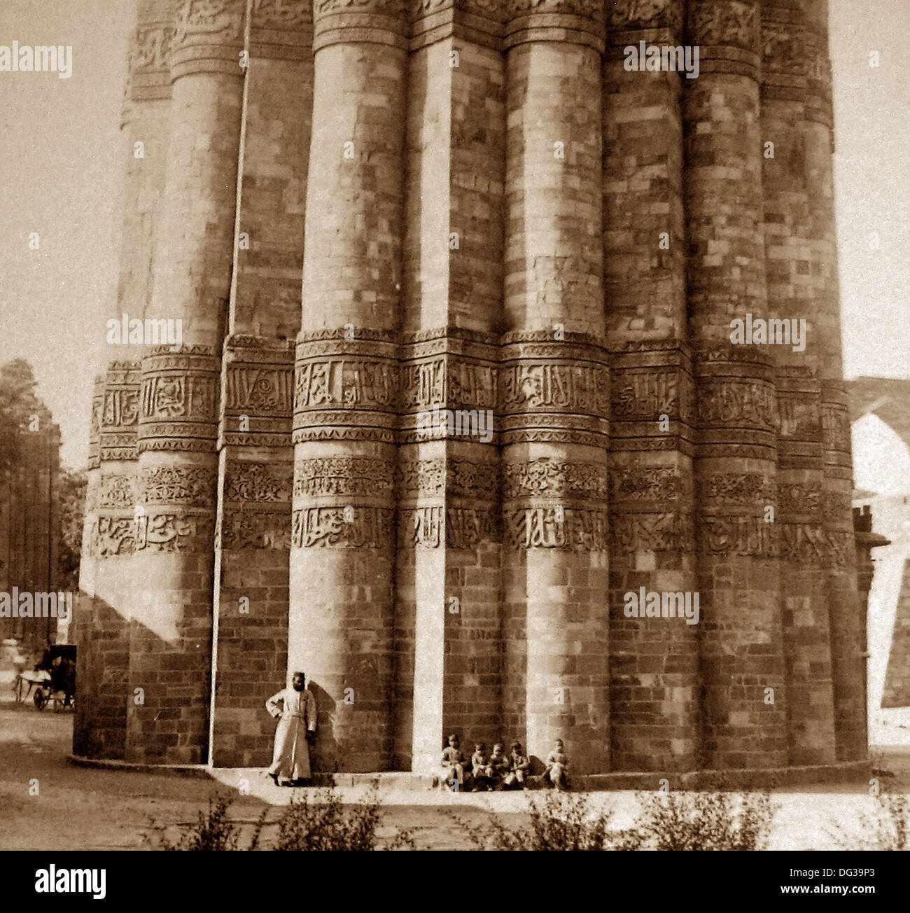 Qutb Minar Delhi Inde début des années 1900 Banque D'Images