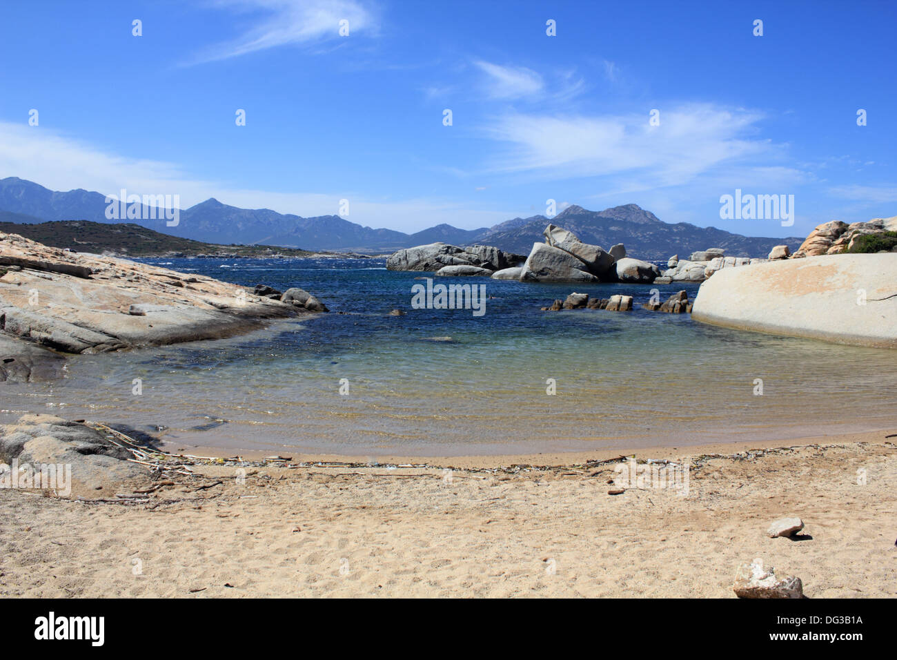 Punta di Spanu est une aire naturelle protégée de la zone côtière de la commune de Lumio près de Calvi en Corse. Banque D'Images