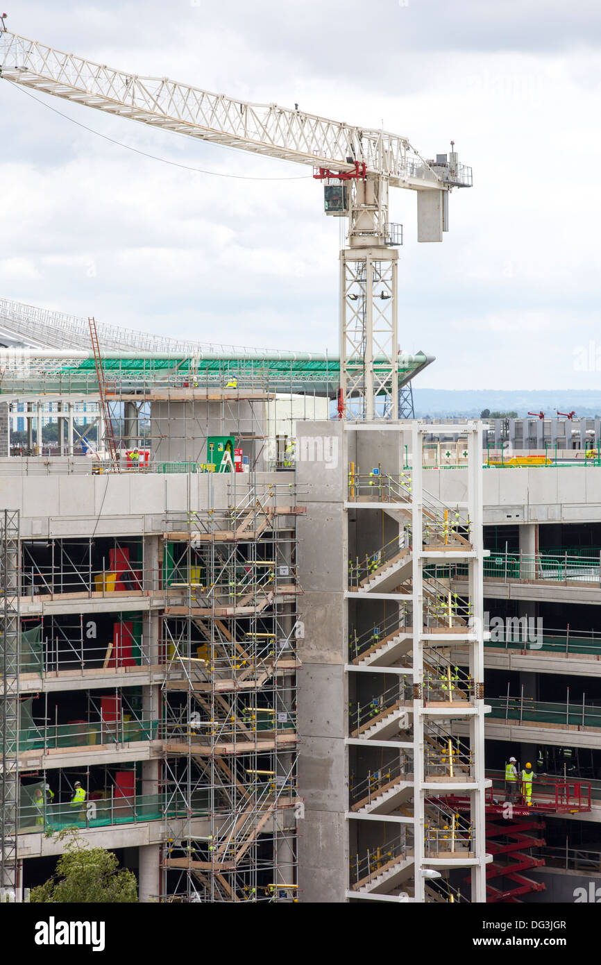 Travaux d'extension sur le terminal 2 de l'aéroport de Heathrow, Londres, Royaume-Uni. Banque D'Images