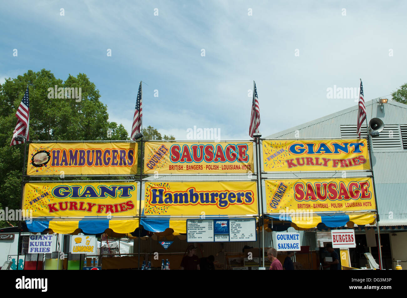 Food stand à la foire du comté de Siskiyou à Yreka,California. Banque D'Images