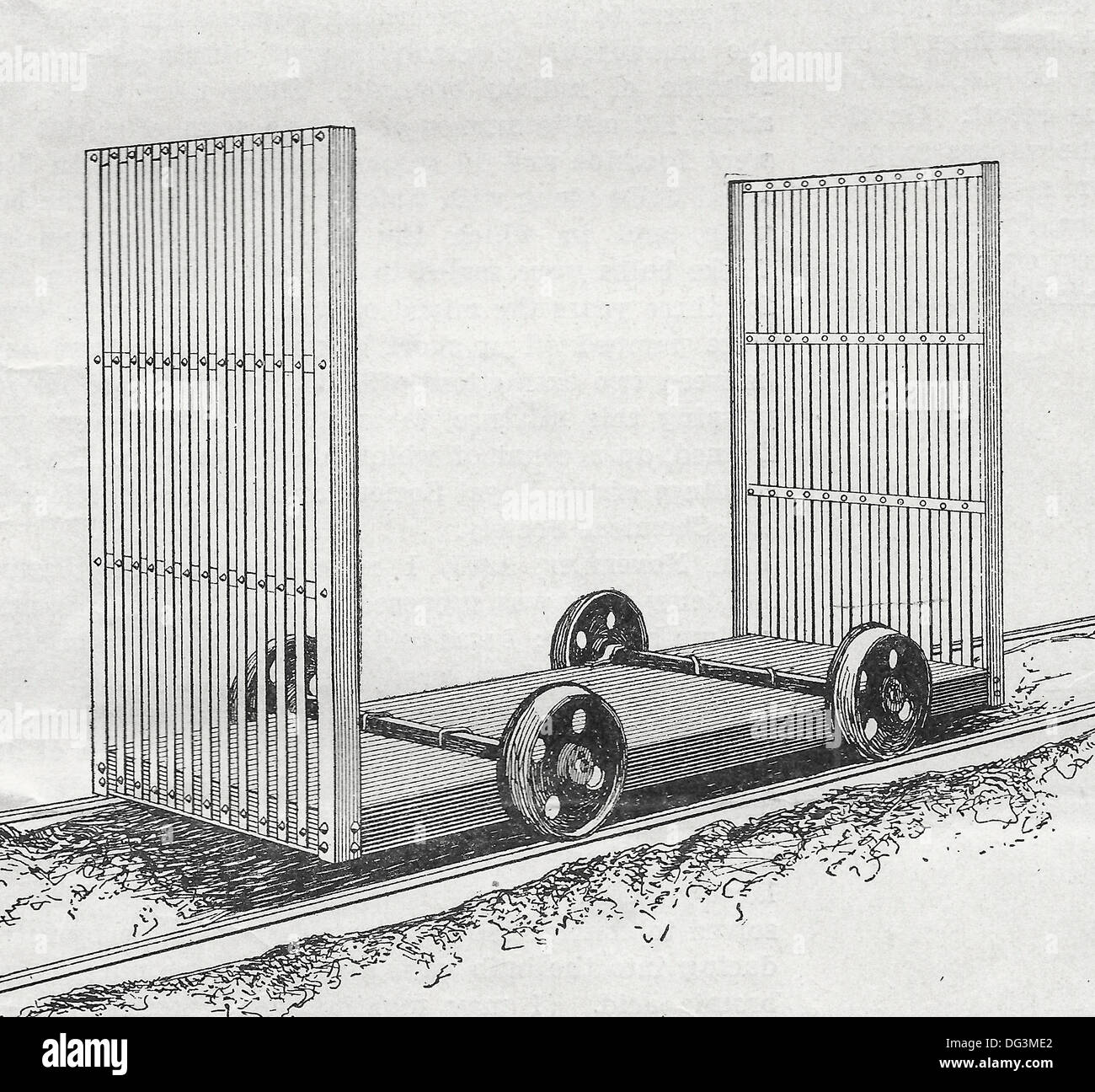 Voiture en bois utilisé dans un four autoclave, wagon, 1907 Banque D'Images