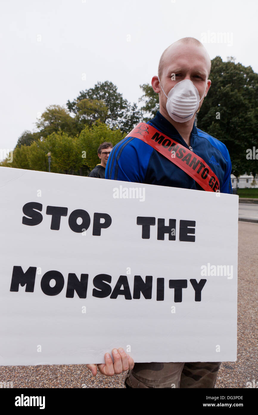 Anti-Monsanto protester - Washington, DC USA Banque D'Images