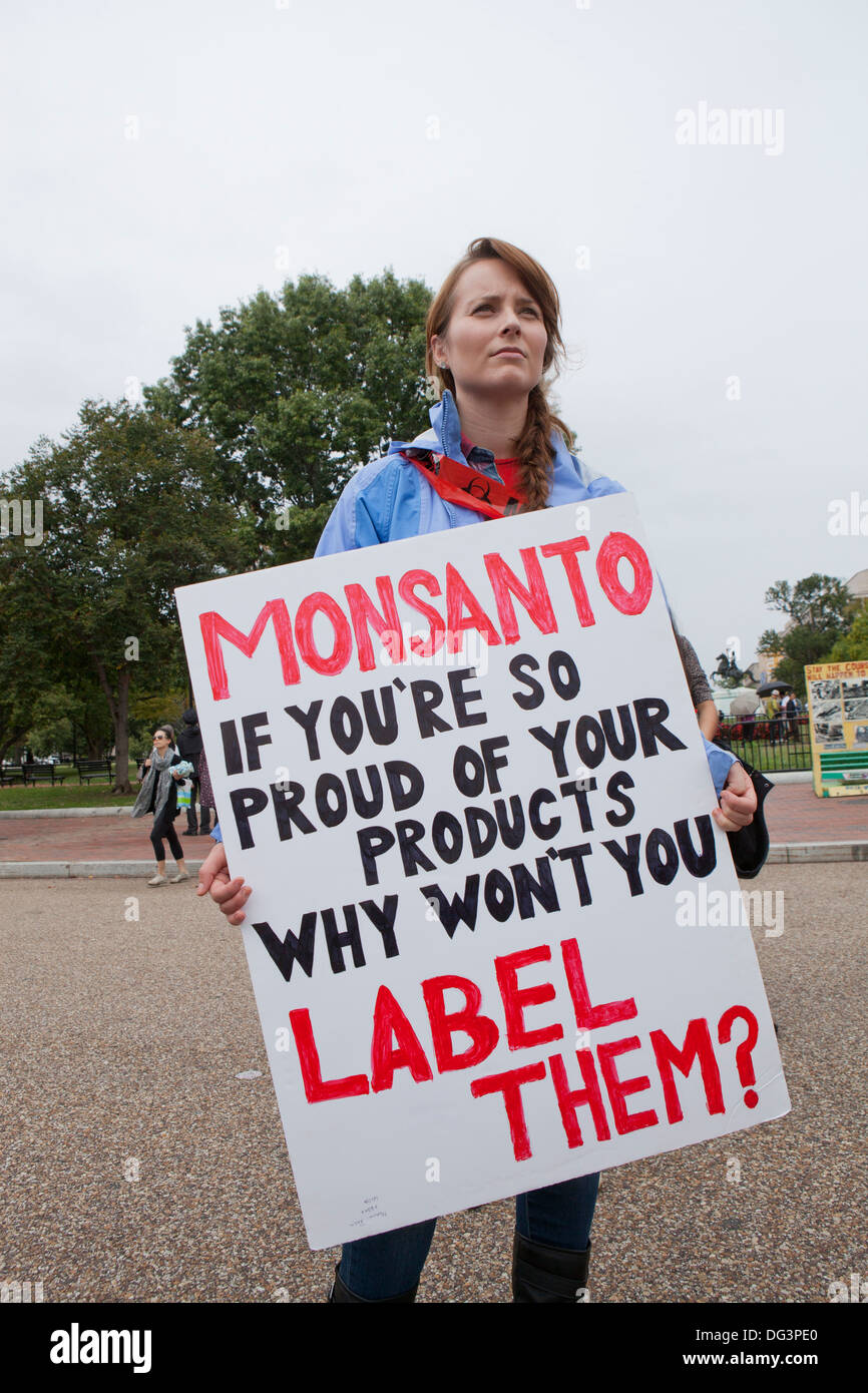 Anti-Monsanto protester - Washington, DC USA Banque D'Images