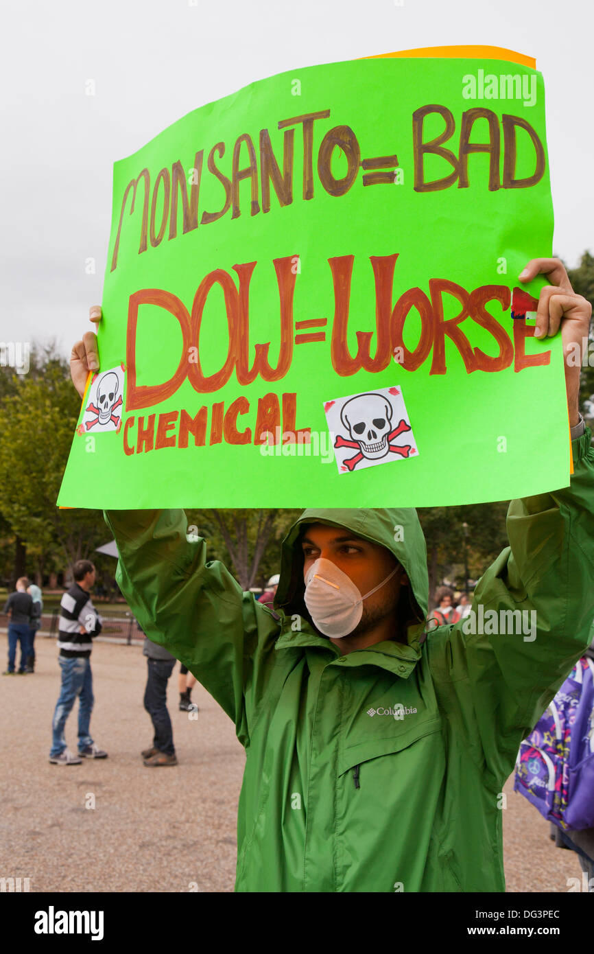 Anti-Monsanto protester - Washington, DC USA Banque D'Images
