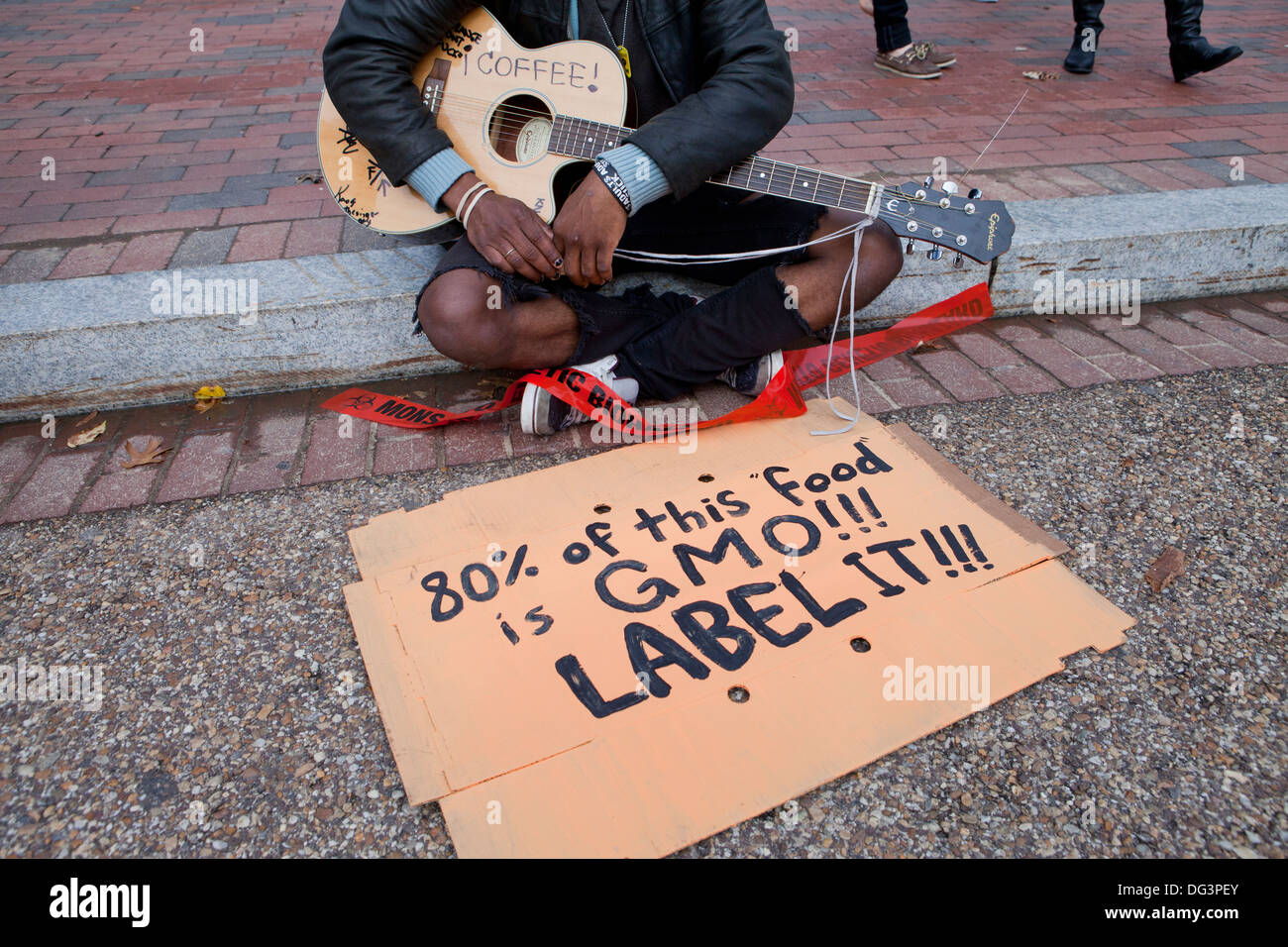 Anti-Monsanto protester - Washington, DC USA Banque D'Images
