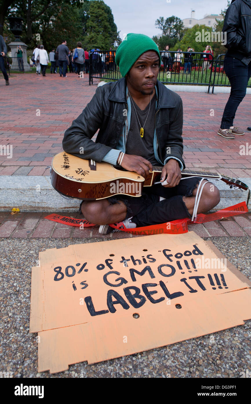 Anti-Monsanto protester - Washington, DC USA Banque D'Images