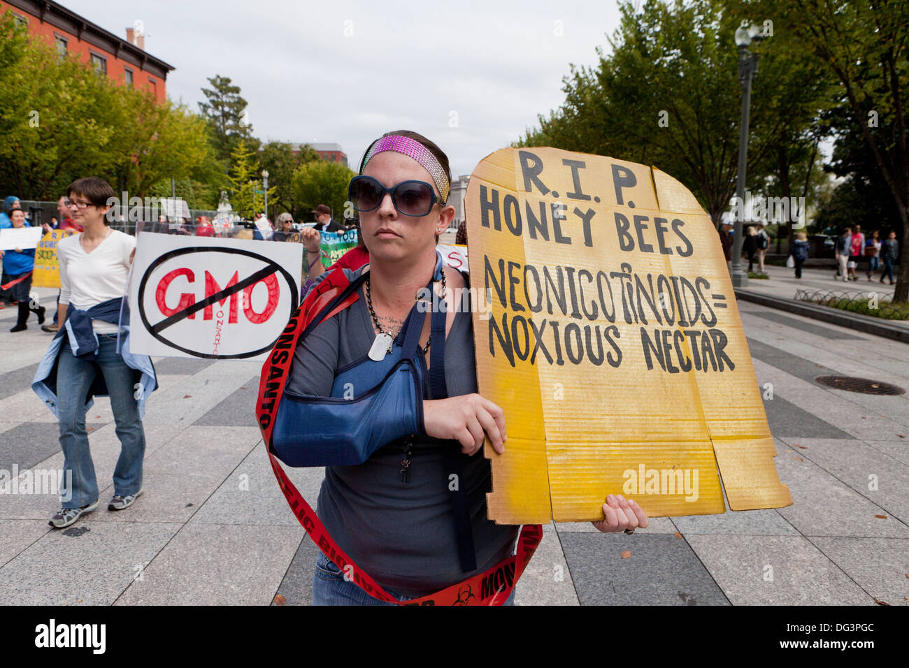 Anti-Monsanto protester - Washington, DC USA Banque D'Images