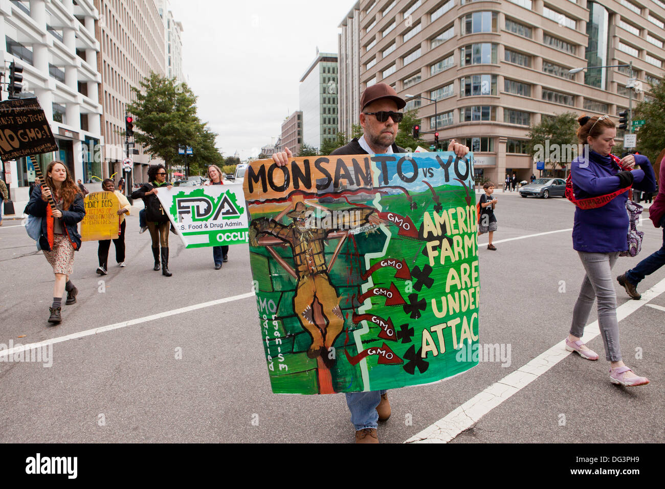 Anti-Monsanto protester - Washington, DC USA Banque D'Images