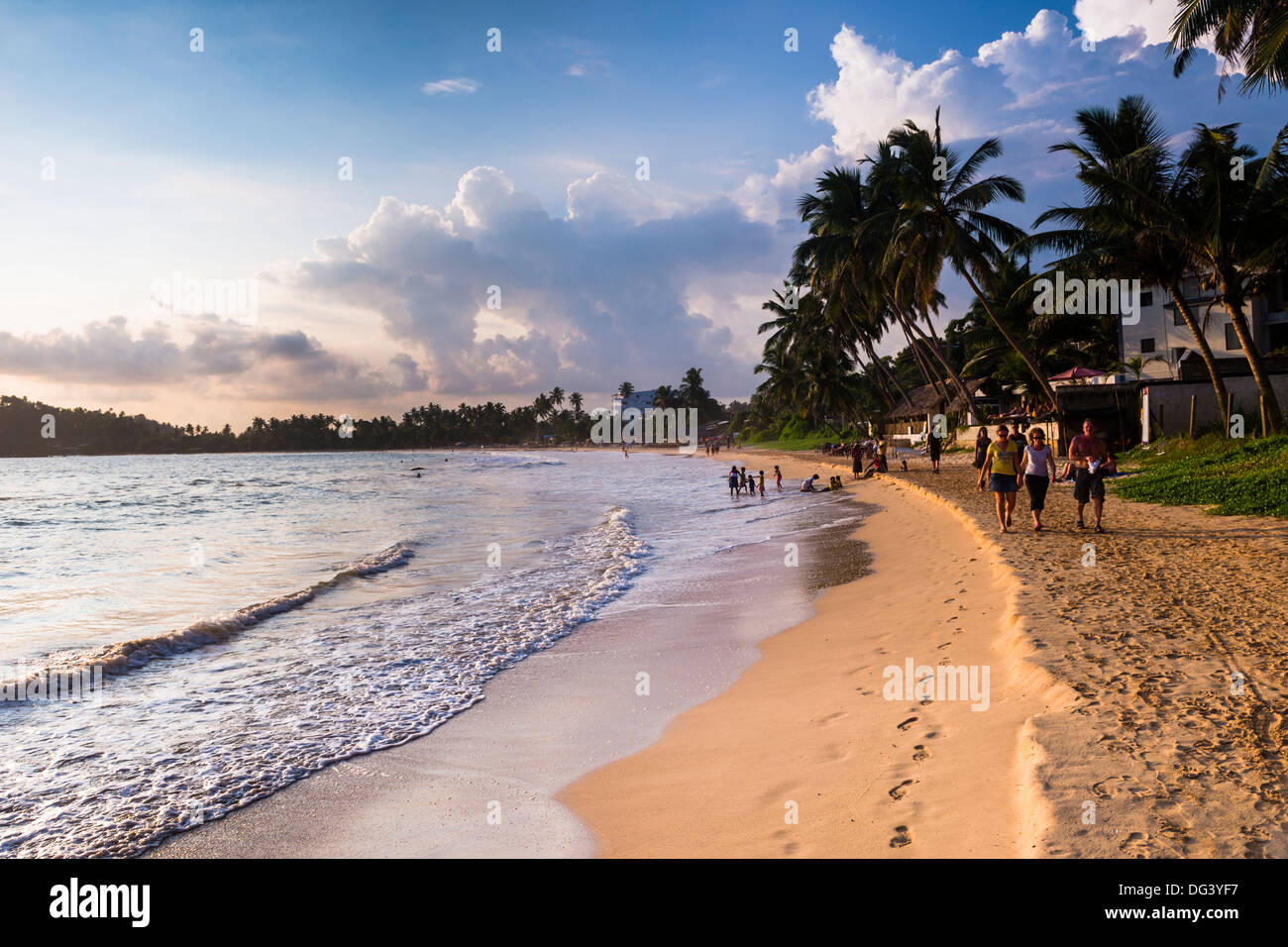 Mirissa Beach at sunset, South Coast, Province du Sud, Sri Lanka, Asie Banque D'Images