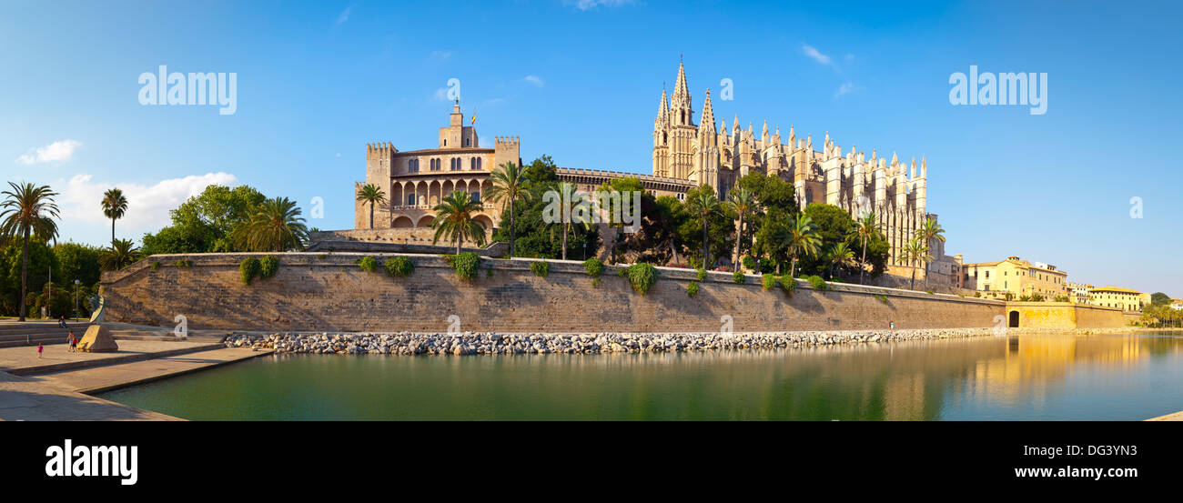 Cathédrale La Seu, Palma de Mallorca, Majorque, Iles Baléares, Espagne, Méditerranée, Europe Banque D'Images